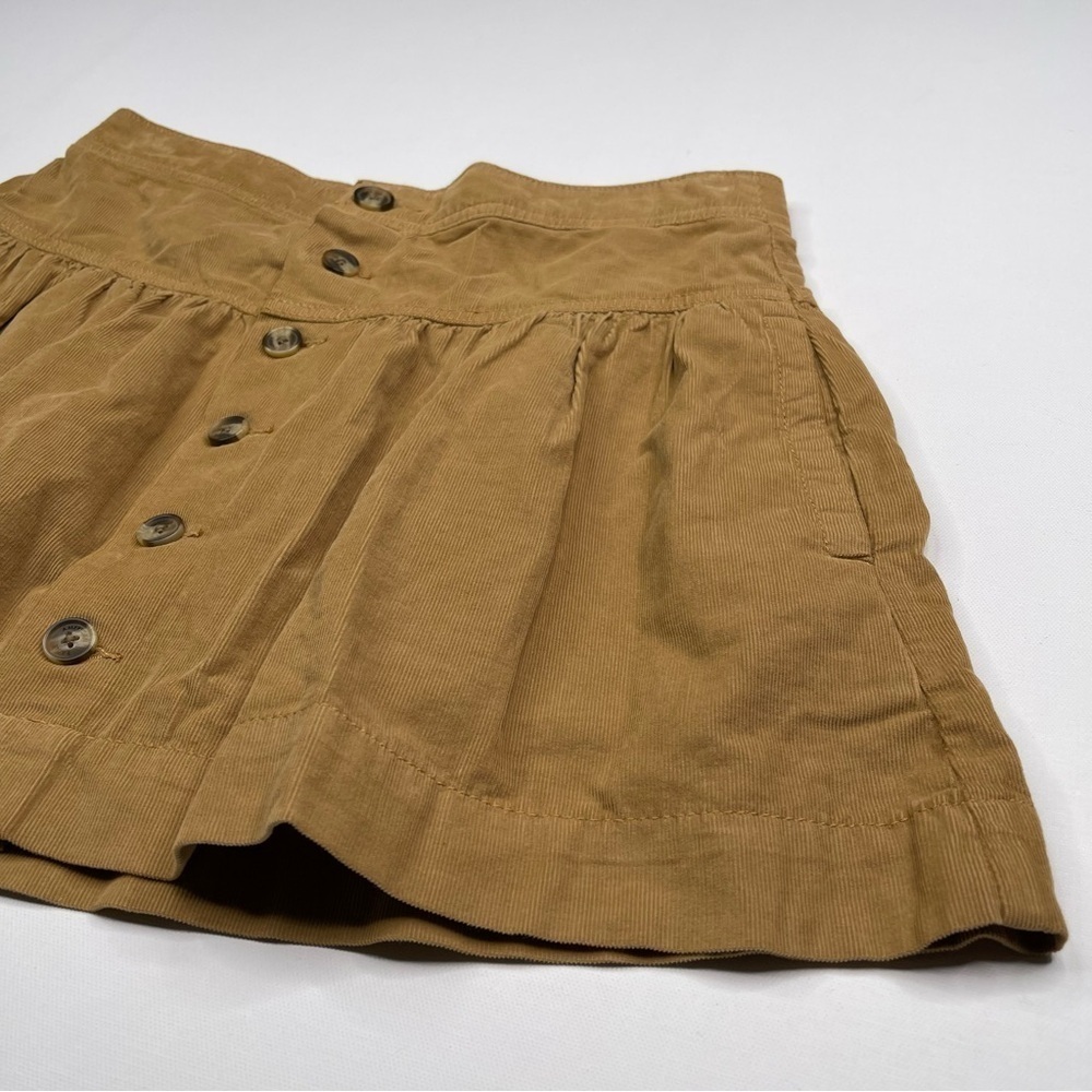 American Eagle Corduroy Skirt Mini Schoolgirl Preppy Academia Y2K Fall Tan New - Picture 2 of 14